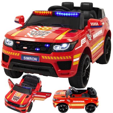 Deutsche Feuerwehr, Kinderauto Feuerwehrauto mit Funkgerät Sirene und Martinshorn