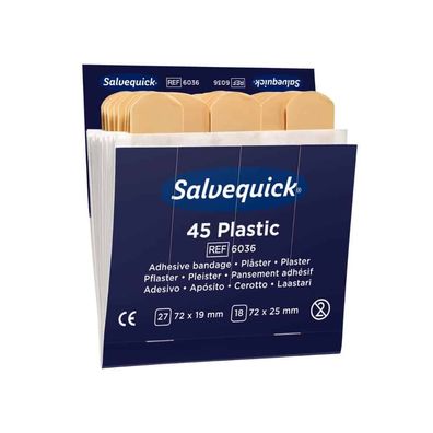 6x Salvequick®-Refill-Einsatz Strips 6036 wasserabw. - B00MTIDJHM | Packung (45 Stück
