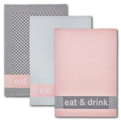 3-er Geschirrtuchset eat & drink rosa, 50x70cm 1 Set