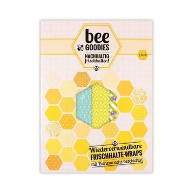 beeGoodies Bienenwachstücher , 3-er Pack , verschiedene Designs 1 Set