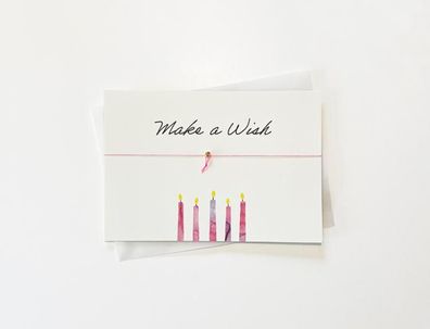 Armband-Karte, Make a Wish, Anhänger 18K vergoldet, B031 1 Set