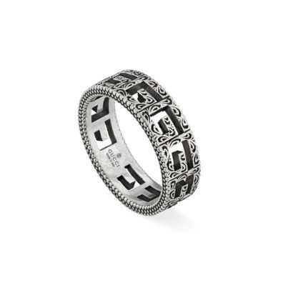 Gucci – YBC576993001 – Ring mit G-Motiv aus gealtertem Sterlingsilber