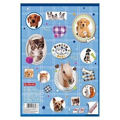 Herlitz Malblock mit Sticker * Pretty Pets * / Zeichenblock / 50 Blatt / DIN A4