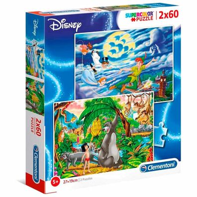 Disney Peter Pan und Dschungelbuch Puzzle 2x60tlg.