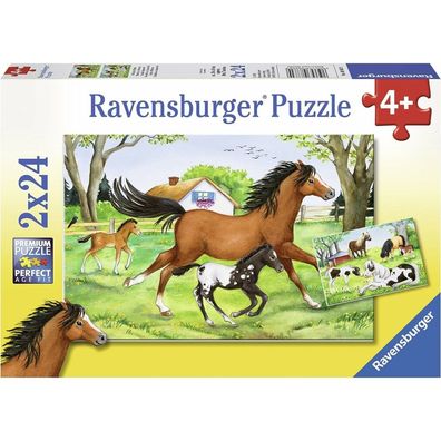 Puzzle 2x24 Teile Welt der Pferde ab 4 Jahre Zwei Puzzles für doppelten Puzzlespaß