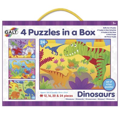 4 Puzzles in einer Box - Dinosaurier