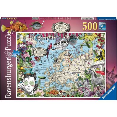 Ravensburger Puzzle Quirky Circus: Karte von Europa 500 Teile