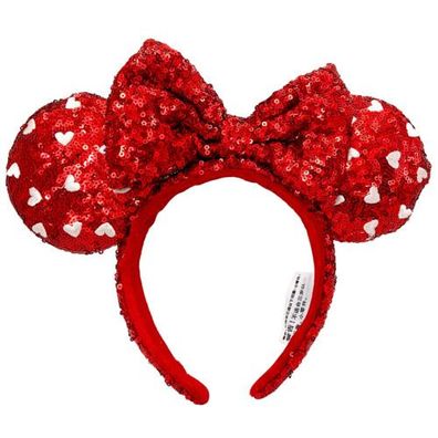 Mickey Mouse Red Heart Sequin * Bow Girl Minnie Ears Disney- Parks Headband