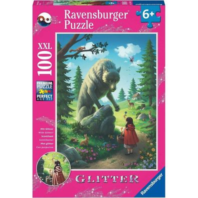 Ravensburger Glitzerpuzzle Rotkäppchen und der Wolf XXL 100 Teile