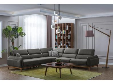 Wohnzimmer Leder Sofa Couch L-Form Polster Sitz Ecksofa Garnitur Couchtisch