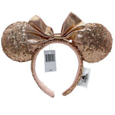 Mickey Mouse Disney Parks Minnie Ears Neues lila Herz Pailletten Schleifen Stirnband