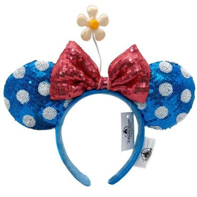 Disneyland Minnie Mouse Ohren Stirnband mit Paillettenbogen Dornröschenschloss
