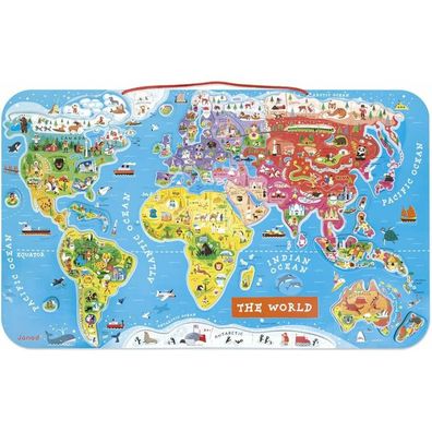 JANOD Magnetische Weltkarte auf Englisch
