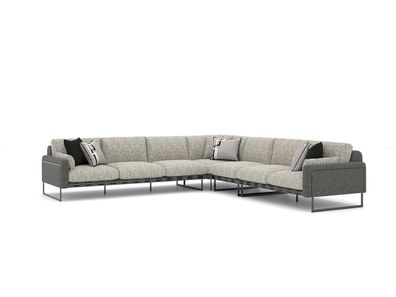 Modern Eck Sofa L-Form Wohnzimmer Luxus Couch Luxus Design Textil Neu