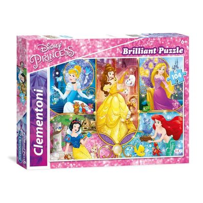 Clementoni Brillant-Puzzle Disney-Prinzessinnen: Märchenwelten 104 Teile