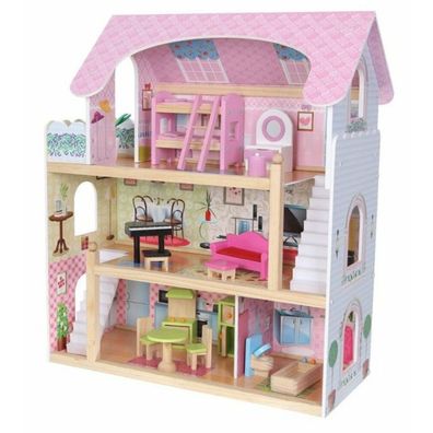 Ecotoys Puppenhaus Märchenhaftes Haus mit Ausstattung