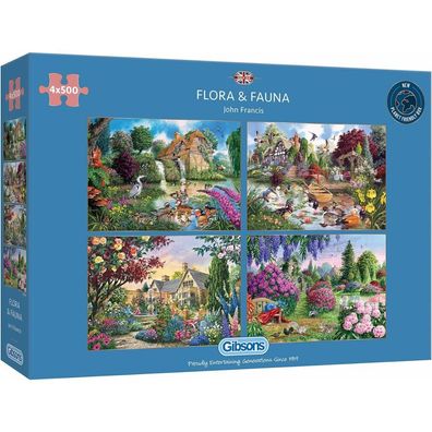 Gibsons Puzzle Flora & Fauna 4x500 Teile