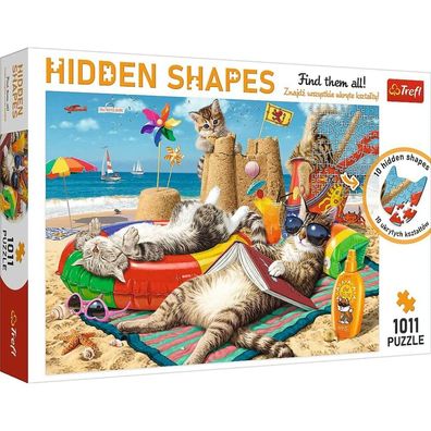 TREFL Puzzle Hidden Shapes: Katzenurlaub 1011 Teile