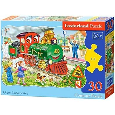 Castorland Puzzle Grüne Lokomotive 30 Teile