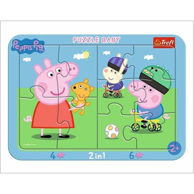TREFL Baby-Puzzle Happy Piggy Peppa 2in1, 10 Teile