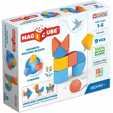Geomag Magicube 3 Formen Recycled Tiere, 9dlg.