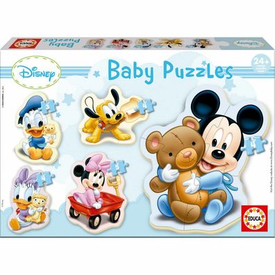 Educa 13813, Mickey, Baby Puzzleset mit 5 Puzzles für Kinder ab 24 Monaten, Disney