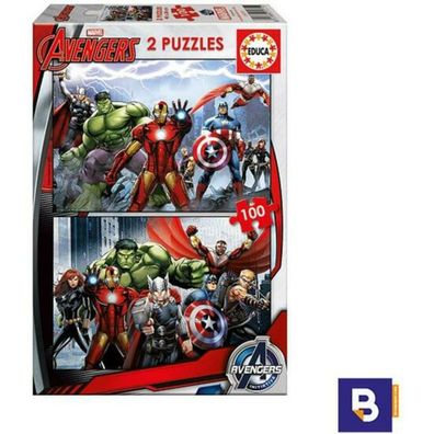 Educa 15771 - Kinderpuzzle - Avengers, 2 x 100-Teilig