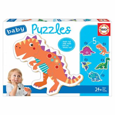 Educa 18873, Dinosaurier, Baby Puzzleset mit 5 Puzzles für Kinder ab 24 Monaten