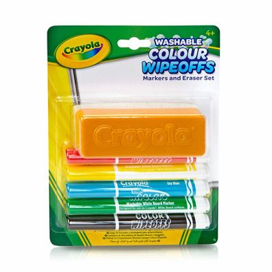 Crayola Dry Wipeoffs Marker mit Wischer, 5 Stk.