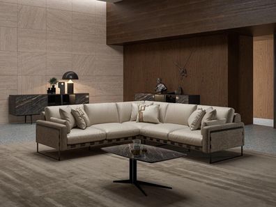 Wohnzimmer Garnitur Ecksofa Couch L-Form Polster Sitz Luxus Couchtisch