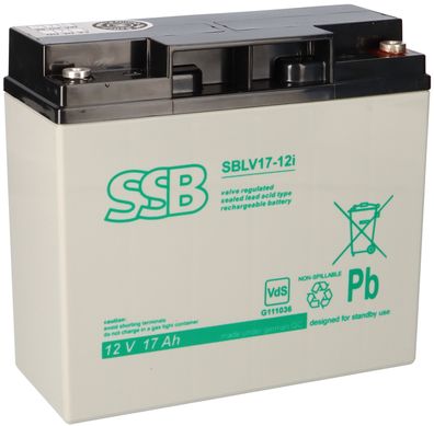 SSB Blei Akku SBLV 17-12i AGM Batterie VdS G111036 - 12V 17Ah