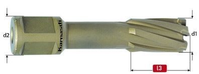 Hartmetall-bestückter Kernbohrer 18mm, Weldonschaft, Nutzlänge 55 mm, Hard-Line