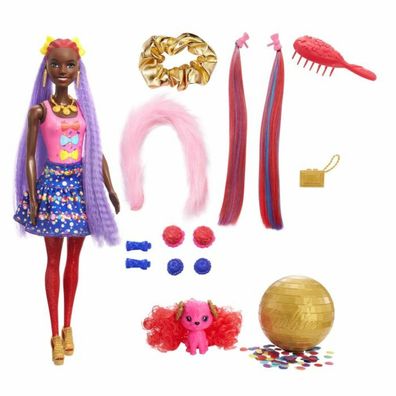 Barbie Color Reveal Glitzer! Haarwechsel Puppe Glitzerblau mit 25 Überraschungen