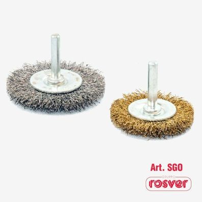 Schaftrundbürste 70x13mm - gewellter Stahldraht / Schaft 6mm