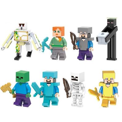 Minecraft building blocks kids toys villain model toys 8pcs-X0295