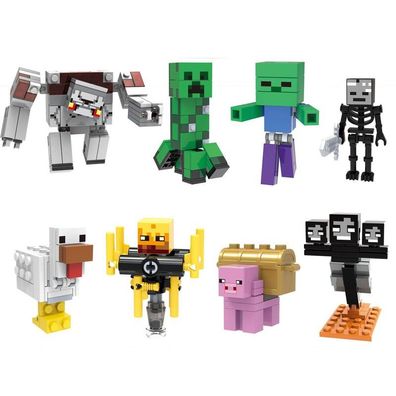 Minecraft building blocks kids toys villain model toys 8pcs-X0294