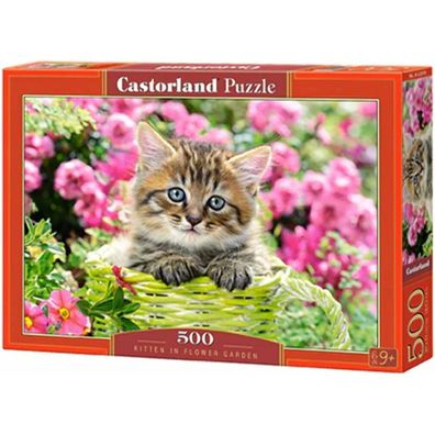 Castorland Puzzle Katze im Blumengarten 100 Teile