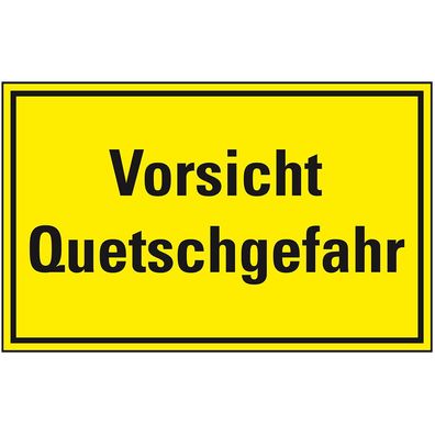 Hinweisschild Vorsicht Quetschgefahr, Kunststoff, 300x200mm