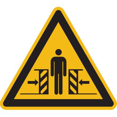 Warnschild, Warnung vor Quetschgefahr W019, ASR A1.3 (DIN EN ISO 7010)