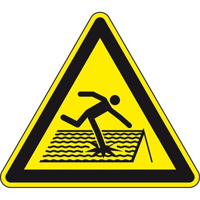 Warnzeichen Warnung vor nicht durchtrittsicherem Dach, ISO, PVC, SL200mm