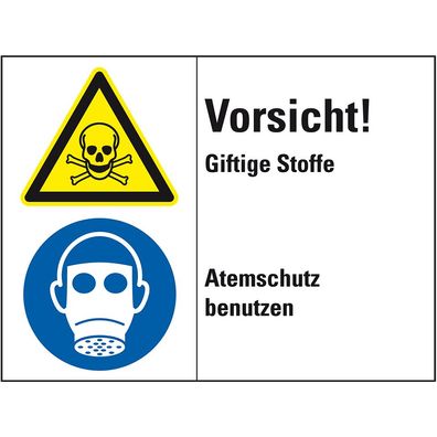 Schild Vorsicht! Giftige Stoffe..., gem. ISO 3864-2, Folie, 200x150mm