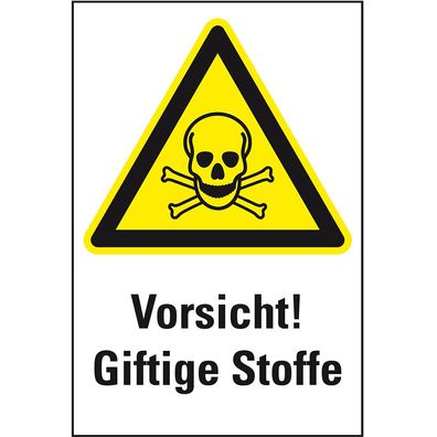 Warn-Kombischild Vorsicht! Giftige Stoffe, ASR/ ISO, Folie, 200x300mm
