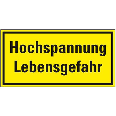 Hinweisschild Hochspannung Lebensgefahr, ASR, Kunststoff, 200x100mm