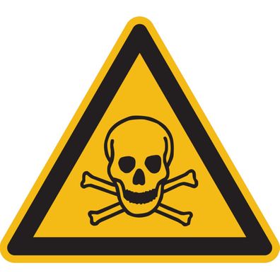 Warnschild, Warnung vor giftigen Stoffen W016, DIN EN ISO 7010