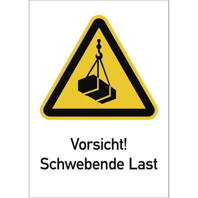 Vorsicht! Schwebende Last, Kombischild, ISO 7010