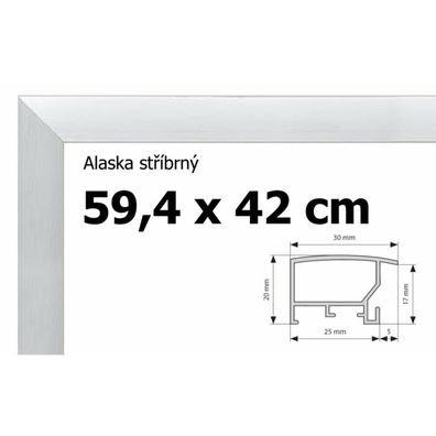 BFHM Alaska Aluminium-Puzzle-Rahmen 59,4x42cm - silber