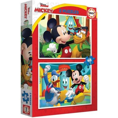 EDUCA Puzzle Mickey Mouse: Vergnügungspark 2x48 Teile