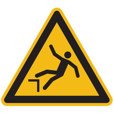 Warnschild, Warnung vor Absturzgefahr W008, ASR A1.3 (DIN EN ISO 7010)