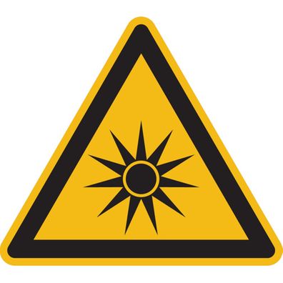 Warnschild, Warnung vor optischer Strahlung W027, DIN EN ISO 7010