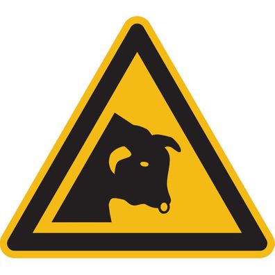Warnschild, Warnung vor Stier W034 - ASR A1.3 (DIN EN ISO 7010)